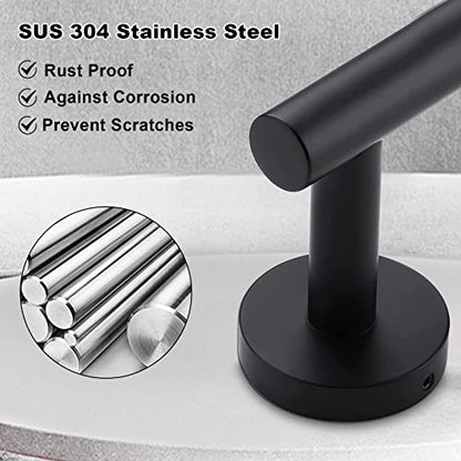 8 Pieces Bathroom Towel Rack Set, Includes 2PCS 23.6 inch Towel bar, 2PCS Towel Hook, 2 PCS Towel Ring, 2PCS Toilet Paper Holder-Matte Black Bathroom Accessories Sets - color: Matte Black, size: 8pcs-24inch