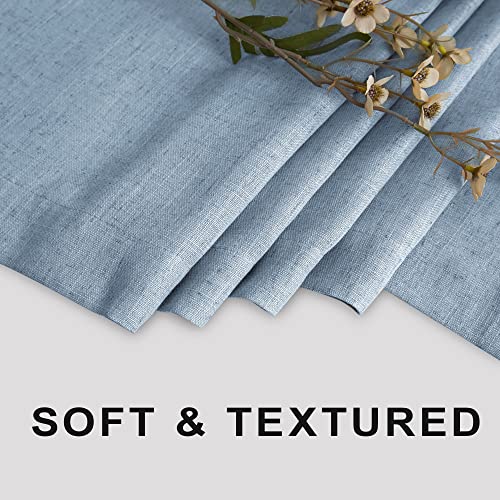KOUFALL Grey Blue Shower Curtains for Bathroom Linen Fabric Stall Size Small Shower Curtain Liner with Hooks 36x72 Inch - color: Stone Blue, size: 36"W x 72"L (Pack of 1)