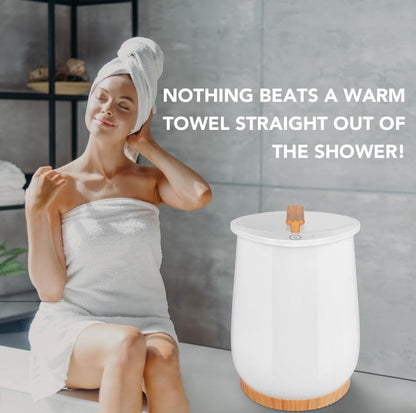 Towel Warmer Bucket for Bathroom - 20L Large Capacity Luxury Towel Warmer with 1-Minute Rapid Heating, 360° Even Heat, Portable Electric Hot Towel Dispenser for Spa, Salon, Home, Estheticians, White