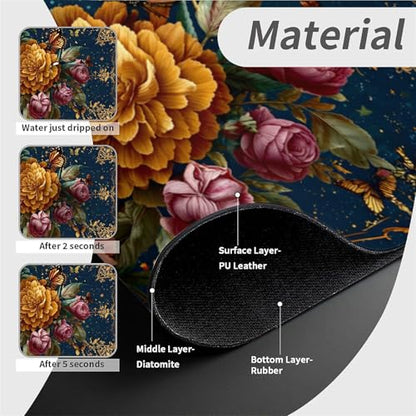 Faucet Fast Absorbent Pad - Midnight Peony Butterfly , Suitable For Kitchen, Bathroom, Island And Other Scenes - color: Midnight Peony Butterfly