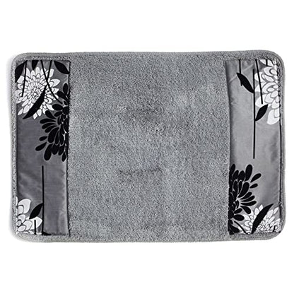 Zahari Home Erica Bathroom Rug Luxury Bath Rug Washable Beautiful Shower Mat Unique Design Stylish Non Slip Shower Mat Grey Rug Bath Shower Tub Decor - color: Erica, style: Bath Rug