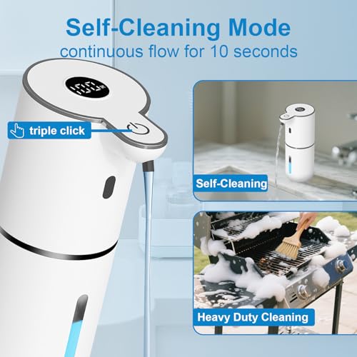 OHIFAST Automatic Liquid Soap Dispenser Touchless, USB Rechargeable Smart Hand Soap Dispenser, 6-Level Adjustable, 12.8oz/380mL Wall Mounted for Bathroom Kitchen Accessories Dish Soap-White - color: White, style: Liquid