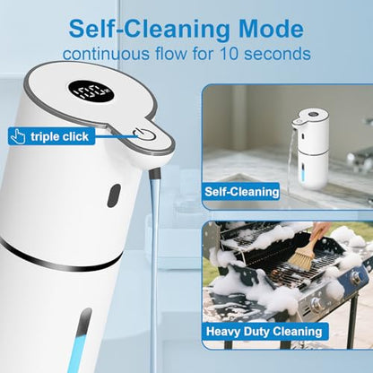 OHIFAST Automatic Liquid Soap Dispenser Touchless, USB Rechargeable Smart Hand Soap Dispenser, 6-Level Adjustable, 12.8oz/380mL Wall Mounted for Bathroom Kitchen Accessories Dish Soap-White - color: White, style: Liquid