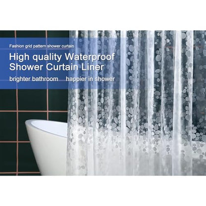 60 inch Height Shorted 8G Waterproof Shower Curtain Liner, Pebble Pattern, 3 Heavy Duty Magnets, Premium EVA Material Not PVC(72W x 60H) - color: Clear Pebble 8g, size: 72"W x 60"L (Pack of 1)