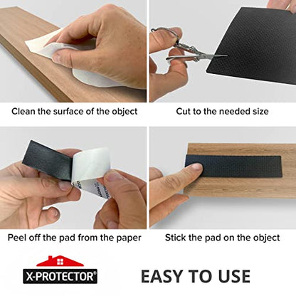 X-Protector Rubber Roll 40 x 4 inches - Black Non Slip Pad - Anti Skid Pads | Universal Self-Adhesive Rubber Grips - Premium Rubber Feet for Keyboard, Appliances, and Other Small Things! - size: 1 PC 40 x 4 inch (Black Rubber)