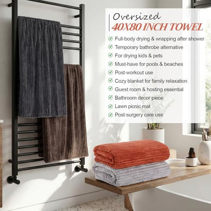 4 Pcs Extra Large Bath Towel 40x80'',Neutral Earth Styles - color: Neutral Earth Styles