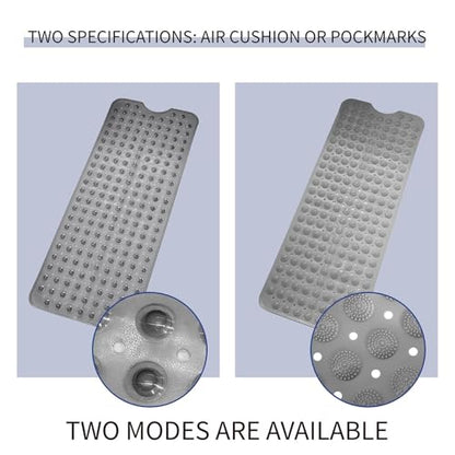 Non-Slip Bath Tub Mat, Extra Large 40x16 Inch Shower Mat with Suction Cups & Drain Holes, Quick Dry Soft Mat for Bathroom Floor Safety, Bubble Style, Gray - color: Gray
