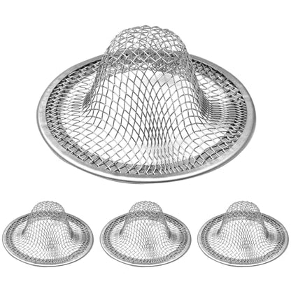 BokWin 4PCS Stainless Steel Mesh Sink Strainer, 2.12" Top/0.9" | Slop Basket Filter Trap, Shower Bath Tub Drain, Hair Catcher, For Home Bathrooms