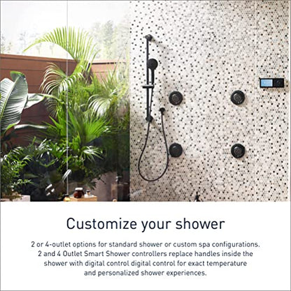 Moen Terra Beige Smart Shower 4-Outlet Digital Shower System Controller for Thermostatic Shower Valve, TS3304TB - color: Terra Beige, size: 4-Outlet, style: 4-Outlet