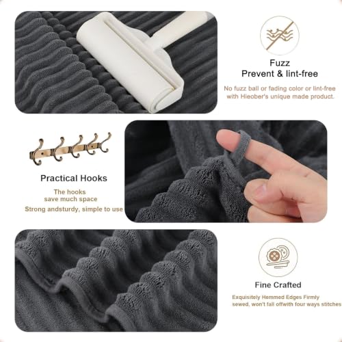 3-Piece Hand Bath Towels 14 X 29.6 Inchs, Quick-Dry Microfiber Washcloths with Hanging Loop, Soft & Absorbent Face Towels for Bathroom Kitchen Gym Travel - color: 1darkgrey-1lightgrey-1coffee