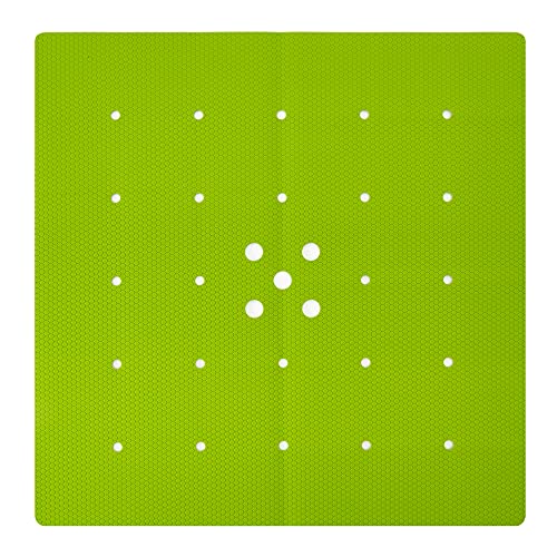 Webos Shower Mat for Textured Surface：Silicone Non Slip Shower Mat Without Suction Cups Foldable - Square Bath Mat for Reglazed Tub Textured Shower Floor (Green, 21x21) - color: Green