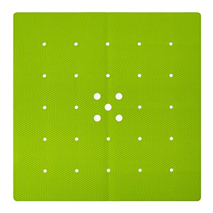 Webos Shower Mat for Textured Surface：Silicone Non Slip Shower Mat Without Suction Cups Foldable - Square Bath Mat for Reglazed Tub Textured Shower Floor (Green, 21x21) - color: Green