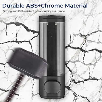Pollock Shampoo and Conditioner Dispenser Wall Mounted | Shower Soap Dispenser 2 Chamber No Drill, Shampoo Dispenser for Shower, Body Wash Dispenser for Bathroom, Large Capacity - color: Black 1 Chamber