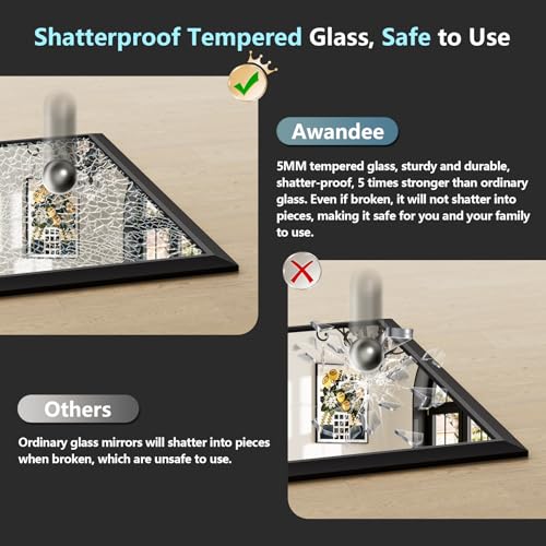 28x32 Inch Black Bathroom Mirror for Wall, Beveled Framed Rectangle Bathroom Vanity Mirrors for Over Sink, Bedroom, Living Room, Entryway, Anti-Rust, HD Tempered Glass, Horizontally/Vertically - size: 28"L x 32"W