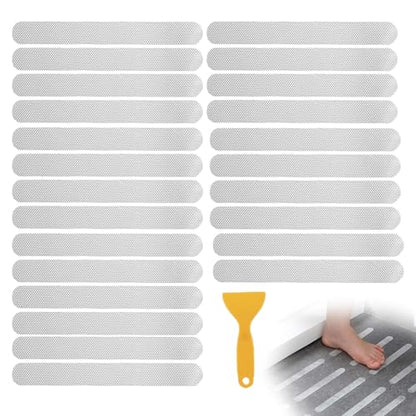 24 Pcs Clear Anti Slip Shower Stickers, Bathtub Safety Strips, Non Slip Bathroom Tape - color: Clear