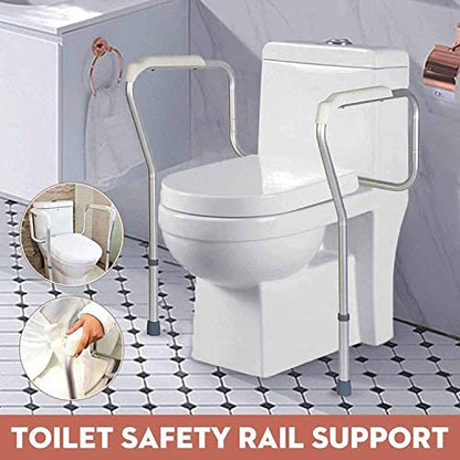 Free Standing Toilet Surround Frame, Adjustable Height Aluminium Bathroom Safety Frame Rail, Lightweight Non-Slip, for Assist Elderly Disabled Seat Support Bath