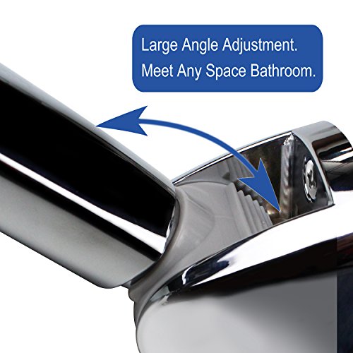 YOO.MEE Wall Mount Shower Bracket, Wide Angle Adjustment, Screw Fix, Chrome | For handheld shower head, large height adjustable, fits any shower space, mounting screws and wall anchors included