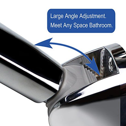 YOO.MEE Wall Mount Shower Bracket, Wide Angle Adjustment, Screw Fix, Chrome | For handheld shower head, large height adjustable, fits any shower space, mounting screws and wall anchors included
