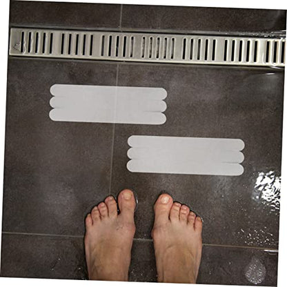 6pcs Transparent Non Slip Bath Strips Adhesive Stickers for Bathtubs Showers Stairs and Floors Skid for Bathroom Safety - size: 6 pcs