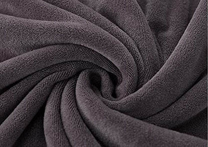 MYLSMPLE Microfiber Luxury Grey Bath Towel Extra Large Bath Sheet Beach Towel (36 Inch X 72 Inch, Grey) - color: Grey