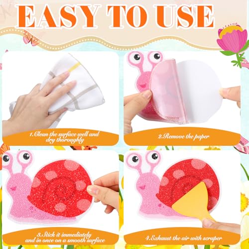 Yaomiao 24 Pcs Non Slip Bathtub Stickers Shower Stickers Flower Bee Anti Slip Decal Threads Adhesive Appliques with Scraper Adhesive Decals for Safety Bathroom Tubs, Shower Floor, Stairs - style: Spring