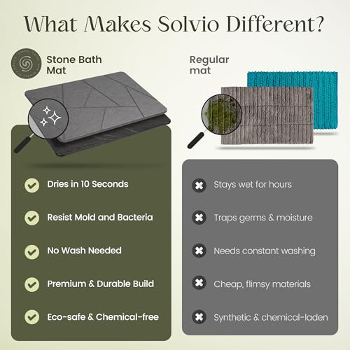 Quick Dry Shower Stone Bath Mat, Super Absorbent & Non-Slip 24 x 16 Inch Diatomaceous Earth Mat, Durable & Easy to Clean Diatomite Bath Mat for Bathroom Floor/Kitchen (River Silt) - color: River Silt