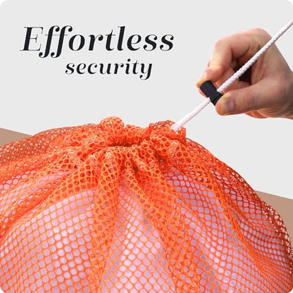 Handy Laundry Mesh XL Laundry Bag - Durable, Machine Washable with Secure Drawstring Closure - Perfect for College Dorms, Laundromats, Apartments (Orange, Large 24" x 36") | XL 24x36 Mesh Laundry Bag, Secure Drawstring, Heavy Duty, Machine Washable, for D