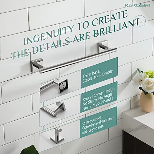 KOKOSIRI Hand Towel Bar 16 Inch Bathroom Towel Holder for Bath Kitchen Toilet Wall Mounted Chrome Stainless Steel B4005CH-L16 - color: Polished Chrome, size: 16-Inch
