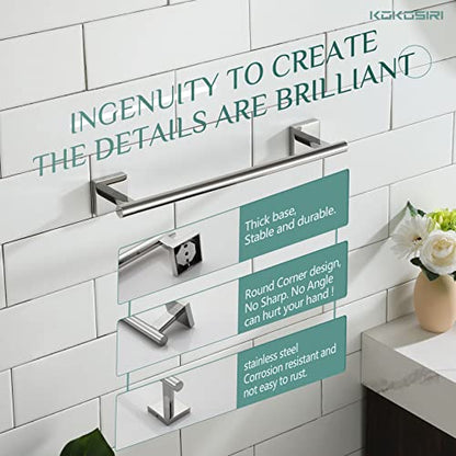 KOKOSIRI Hand Towel Bar 16 Inch Bathroom Towel Holder for Bath Kitchen Toilet Wall Mounted Chrome Stainless Steel B4005CH-L16 - color: Polished Chrome, size: 16-Inch