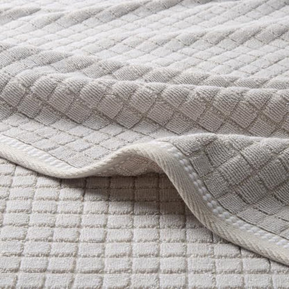 Town & Country Everyday 4-Piece Textured Windowpane Hand Towel Set, 20x30-Inch, 100% Cotton, Plush & Absorbent 550GSM, Beige - color: Beige