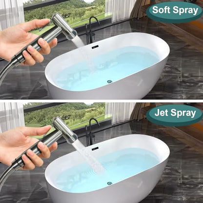 Handheld Bidet Sprayer for Toilet,Premium SUS304 Stainless Steel Bathroom Bidet Sprayer Attachment Set with Anti-Leak Hose&High Pressure, Ideal for Feminine Wash, Cloth Diaper Cleaning&Muslim Shower - color: Stainless Steel