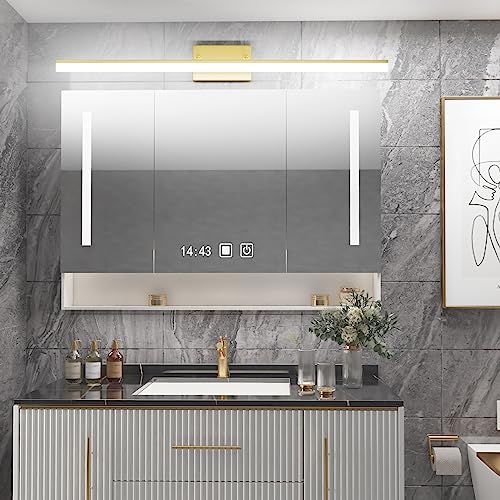 Aipsun Brushed Brass Vanity Light Fixtures 40inch Modern LED Bathroom Fixtures Gold Vanity Lighing for Bathroom Wall Light Fixtures 5500K - color: Brushed Gold, size: 40 in