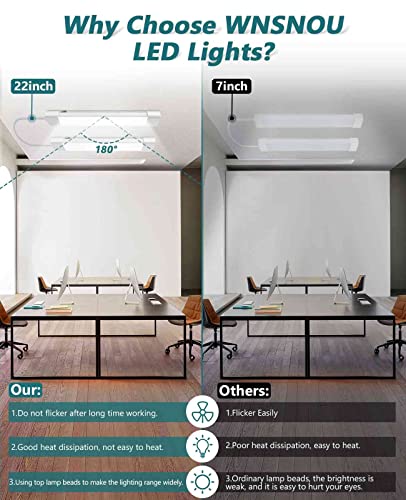 WNSNOU LED Tube Light Fixture with Plug, 1.4FT 1800LM 5000K Utility Shop Light, Linkable Cabinet Light for Garage, Kitchen, Bathroom, Closet, Office - 1.4Ft, Triproof, White - size: 1.4FT-1PCS