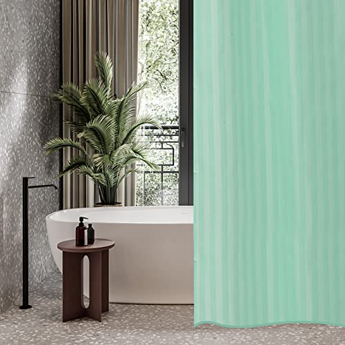 Small Shower Curtain for Bath Single Stall Size 35 x 71, Waterpoof Washable Narrow Standing Single with Bottom Heavy Duty Line, Hotel Quality Fabric Shower Curtains with Hooks and Grommets,/Green - color: Green, size: 35"W x 71"L (Pack of 1)