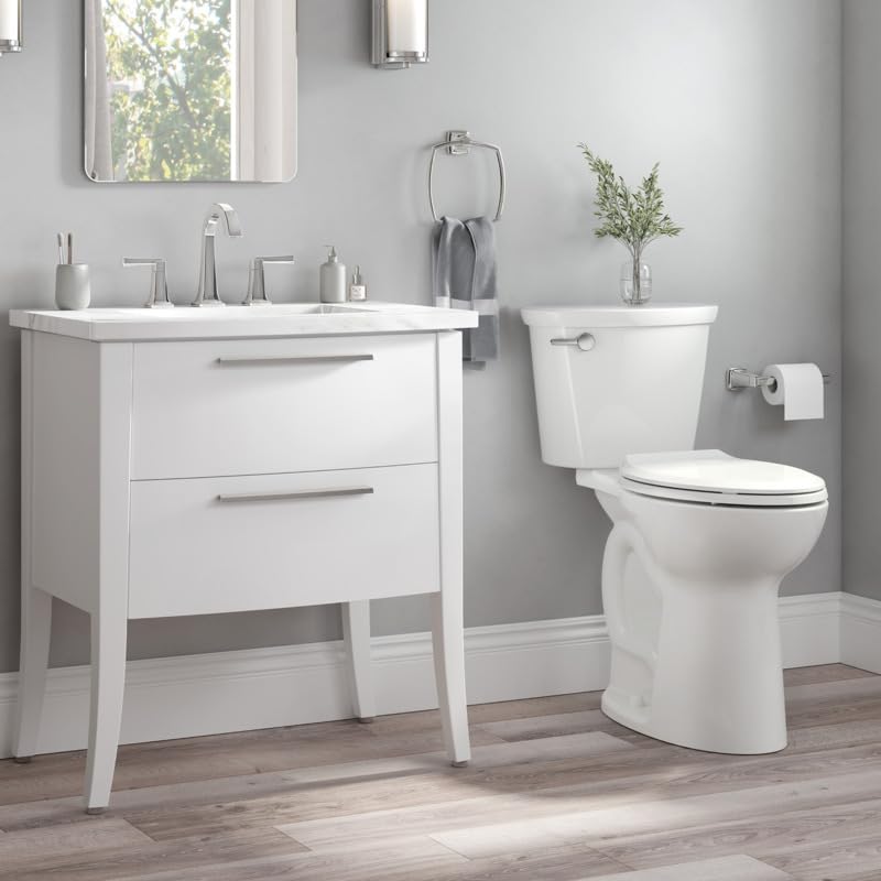 American Standard Cadet PRO Two Piece Round Toilet, 1.28 GPF, White - size: 10" rough-in