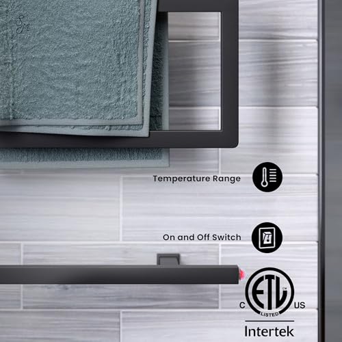 Swiss Madison Voltaire 5-Bar Electric Towel Warmer Heated Towel Racks for Bathroom in Matte Black - color: Black