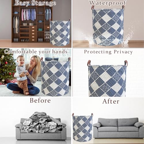 80L Waterproof Laundry Hamper in Family Leather Handle Laundry Basket in Dormitory Collapsible Laundry Bag in Nursery (91-Satisfied laundry hampers) - color: 91-Satisfied laundry hampers