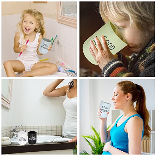 SITAKE 4 Pcs Bathroom Tumblers Cups, Unbreakable Reusable Toothbrush Holders, Eco-Friendly Plastic Drinking Cups for Water, Coffee, Milk, Juice, Tea(4 Colors)