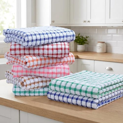 8 Pack Waffle Weave Hand Face Head Towel 16x11 Inches Soft Absorbent Kitchen Dish Tea Towel Bath Guest Gym Washcloths Multi Purpose Towels (Random Color)