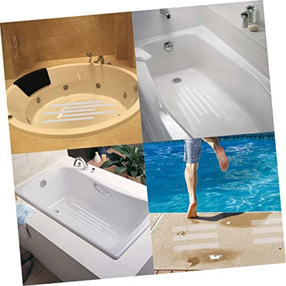 SOLUSTRE 36pcs Slip Tape for Bathroom Safety White Shower Stickers Non Skid Strips Bathtub Stickers Adhesive Bath Treads - size: 38X2cm