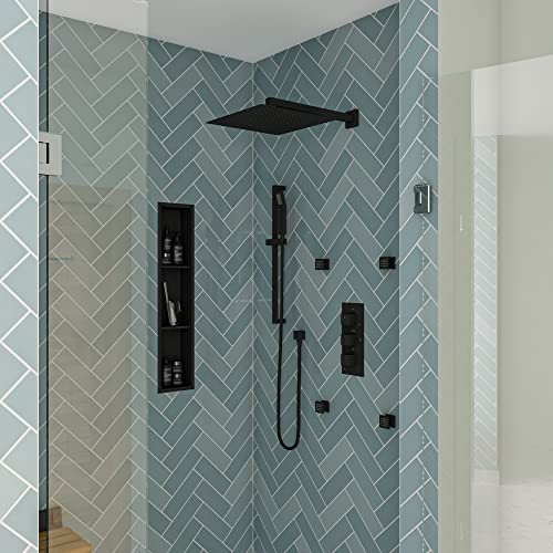 Alfi brand RAIN16S-BM Shower Head, Black Matte - color: Black Matte