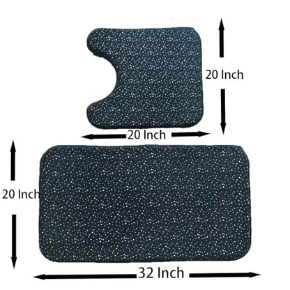 Madeals Memory Foam Bathroom Toilet Rug Set 4 Piece with Toilet Lid Cover and Tank Covers Shiny Black Specks - color: Black Specks