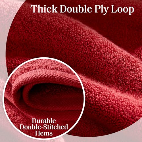 Madison Park 800GSM 100% Cotton Bathroom Bath Towel Set of 8, Bright Red | Long Staple, Highly Absorbent, Durable Hotel Spa Quality, Quick Dry, Double Stitched Hems, Lint Reducing, OEKO-TEX Certified - color: Bright Red, size: Multi-Sizes