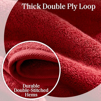 Madison Park 800GSM 100% Cotton Bathroom Bath Towel Set of 8, Bright Red | Long Staple, Highly Absorbent, Durable Hotel Spa Quality, Quick Dry, Double Stitched Hems, Lint Reducing, OEKO-TEX Certified - color: Bright Red, size: Multi-Sizes