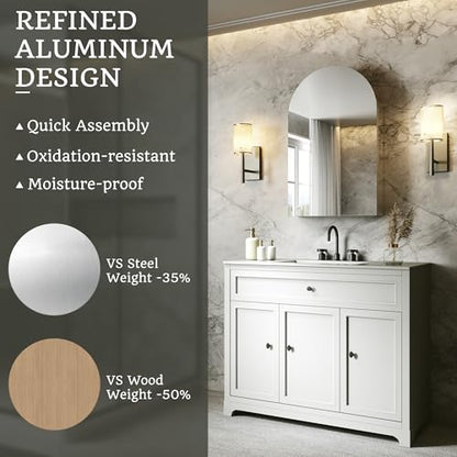 20 x 32 in Medicine Cabinet with Mirror and Side Panels, Silver | Surface or Recessed Medicine Cabinet Mirror with Storage, Adjustable Shelves, Aluminum Alloy Frame, Assembly Required - size: 20''x32''