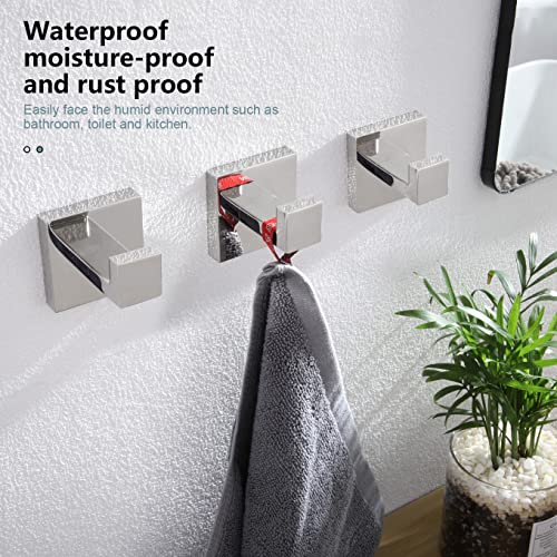 KOKOSIRI Bathoom Towel Hook Wall Mount Square Bath Robe Hook Coat Hook Kitchen Garage Heavy Duty SUS 304 Stainless Steel 3 Pack Polished Chrome B1010CH-P3 - color: Polished Chrome, size: 3 Pack