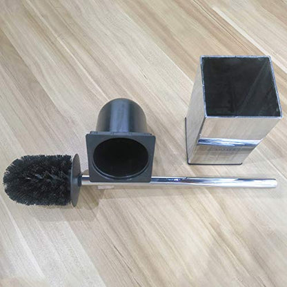 Freestanding Toilet Brush Holder for bathrooms 304 Stainless Steel Toilet Brush Stand Square Storage and Organization Rust Resistant 17-inch high Polished Chrome Finished - color: 17-inch High Square Polished Chrome