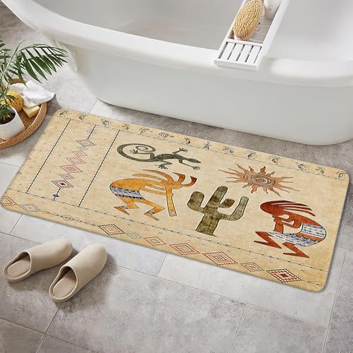JAWO Southwestern Ethnic Tribal Rugs - Geometric Retro Abstract Art Hipster Memory Foam Bathroom Rug (19X31inches), Yellow - color: Yellow, size: 1'7" x 2'7" (Rectangular)