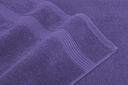 American Veteran Towel, 6 Piece Towel Set for Bathroom, 100% Cotton Turkish Bathroom Towels, 2 Bath Towels 2 Hand Towels 2 Washcloths, Purple - color: Purple, size: X Large 6 PC