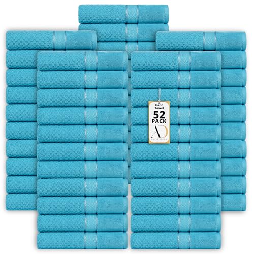 Ample Decor 100% Cotton Hand Towels 18x28 Inches, Popcorn Textured, Soft & Absorbent, Quick Dry, Set of 52, Sky Blue - color: Sky Blue, size: Pack of 52